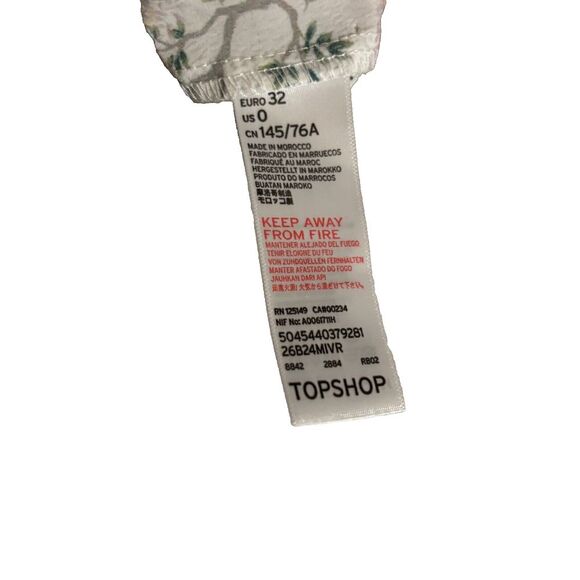 Topshop Leopard and Floral Print Ruched Crop Top Blouse Size 0 Crop Bohemian - Picture 5 of 5